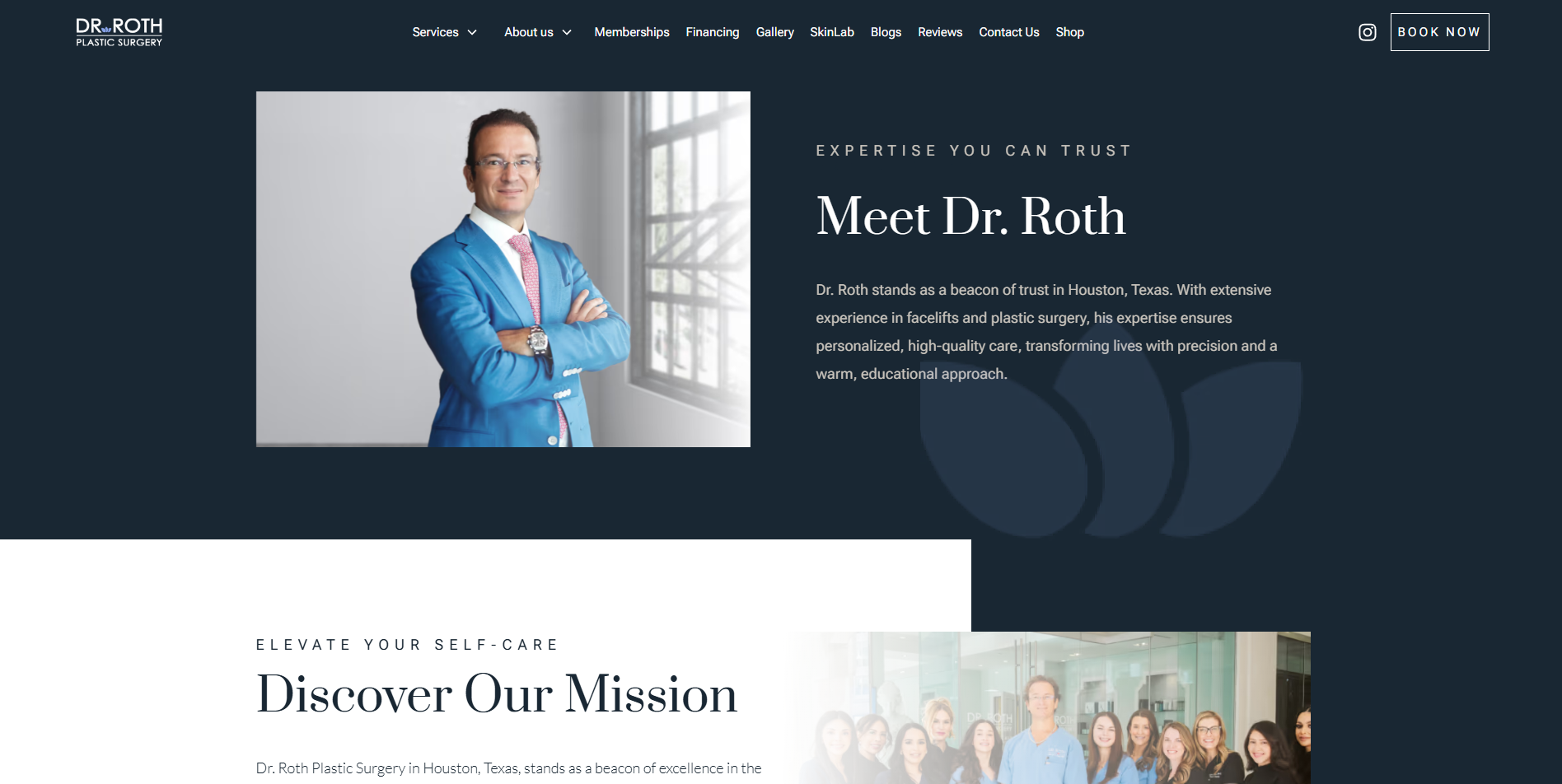 Dr. Roth Plastic Surgery — Meet the Doctor page