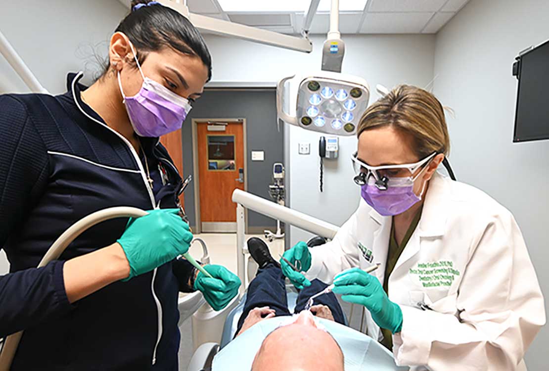 A real practice team caring for a patient